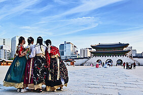 Der Gyeongbokgung-Palast in der Hauptstadt Seoul - der Name bedeutet übersetzt 